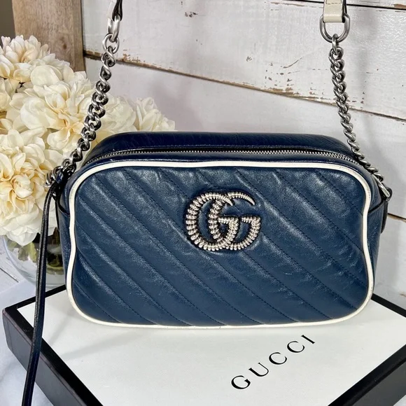 Gucci GG Marmont Diagonal Quilted Leather Small Shoulder Bag - Picture 2 of 10